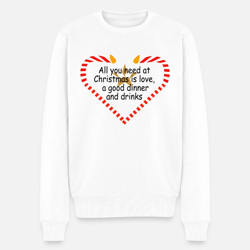 Weihnachtsspruch - Männer Premium Bio Pullover - Weiß