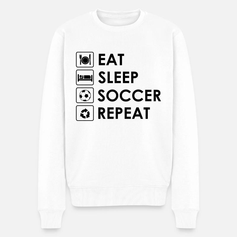 Fußball Soccer - Männer Premium Bio Pullover - Weiß