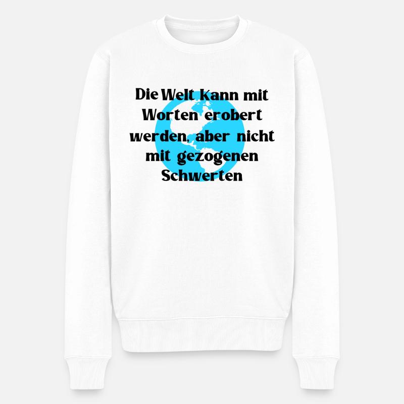 Welteroberung - Männer Premium Bio Pullover - Weiß