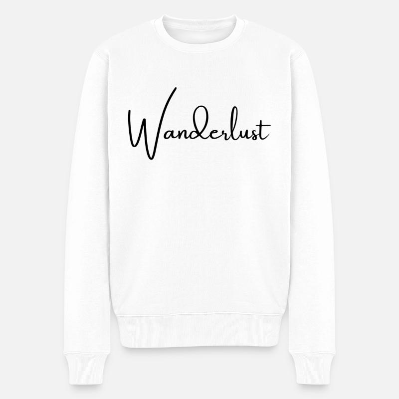 Wander lust - Männer Premium Bio Pullover - Weiß