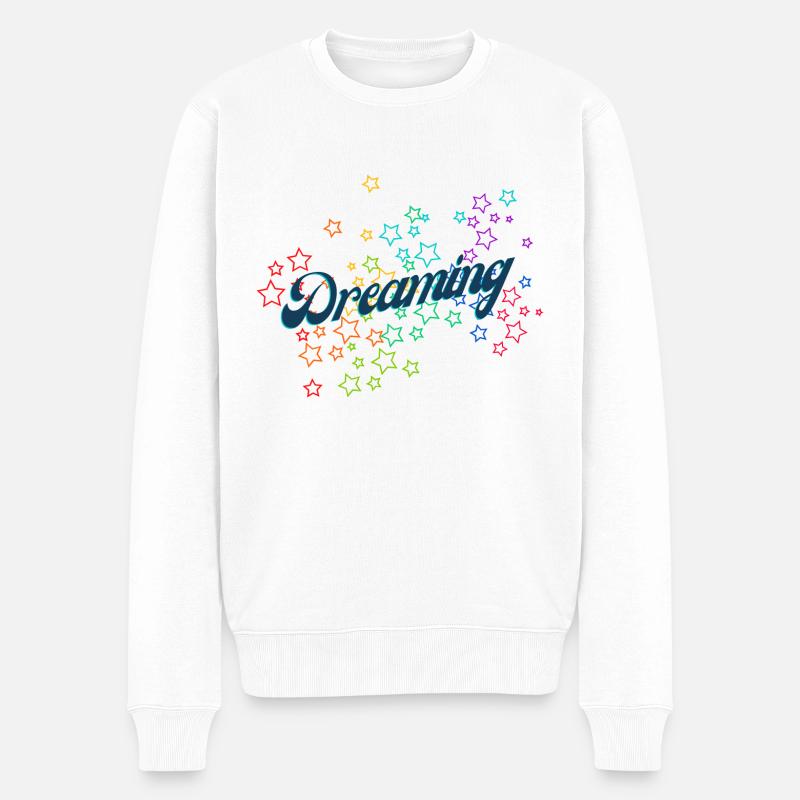Träumend - Männer Premium Bio Pullover - Weiß