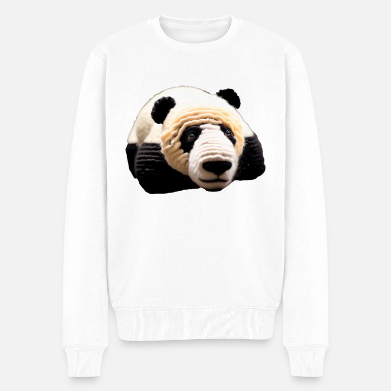 Panda groß - Männer Premium Bio Pullover - Weiß