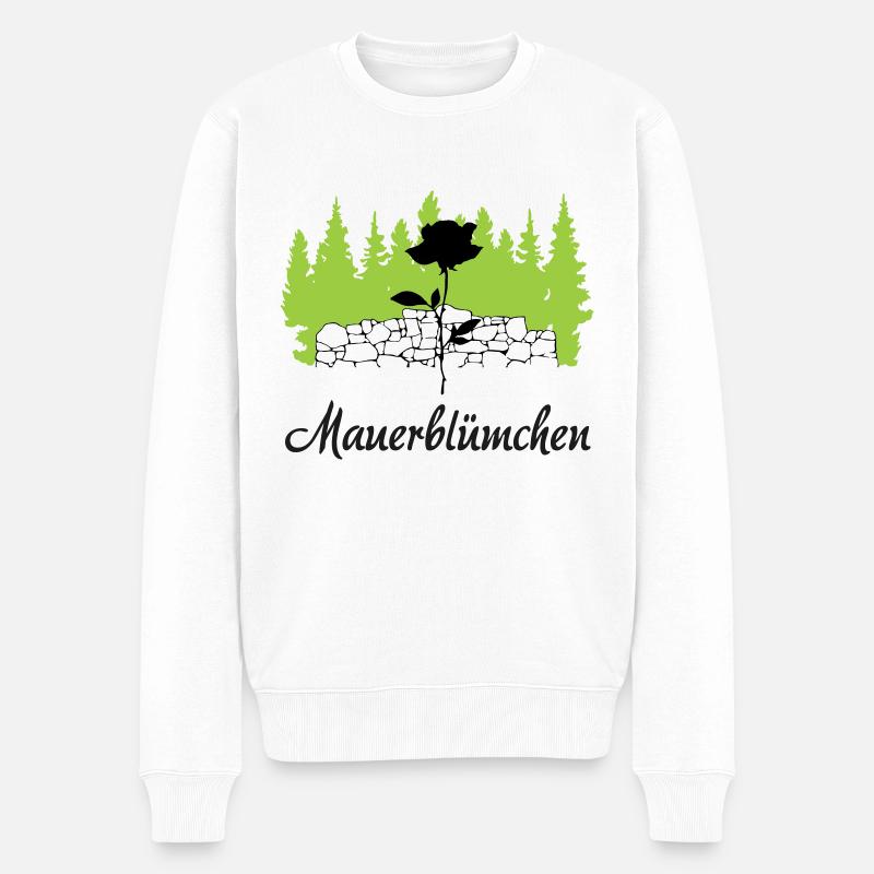 Mauerblmüchen die Schüchternheit - Männer Premium Bio Pullover - Weiß