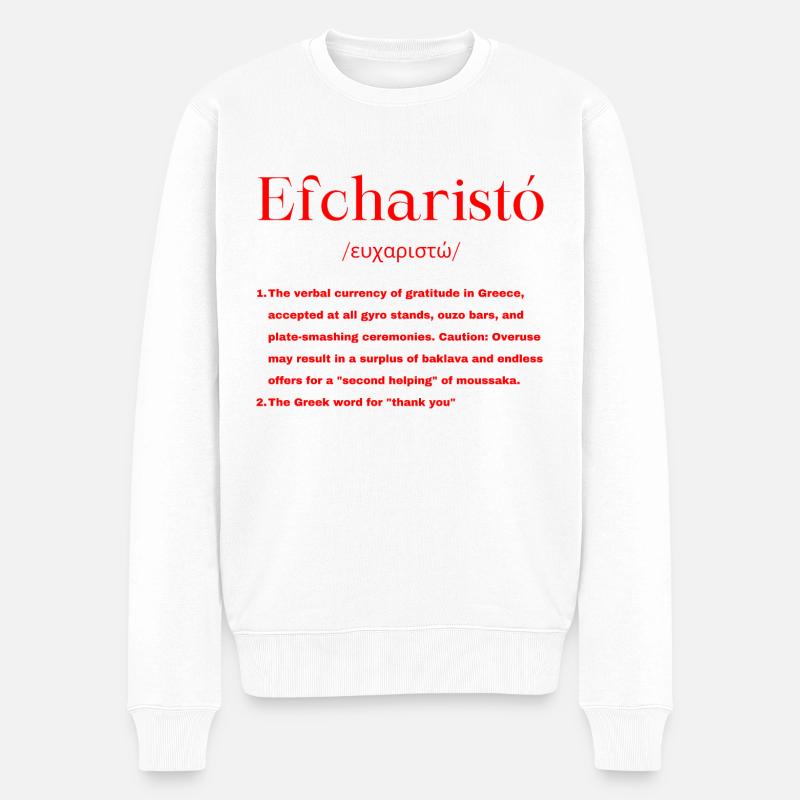 Griechisch - Männer Premium Bio Pullover - Weiß