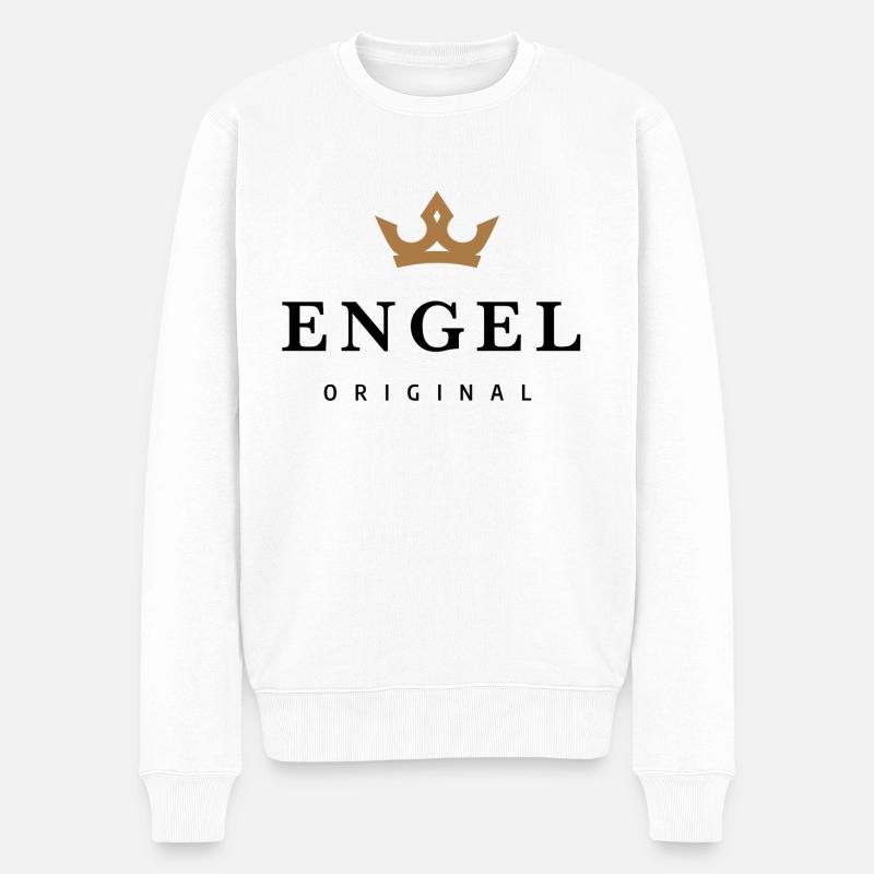 Engel - Männer Premium Bio Pullover - Weiß