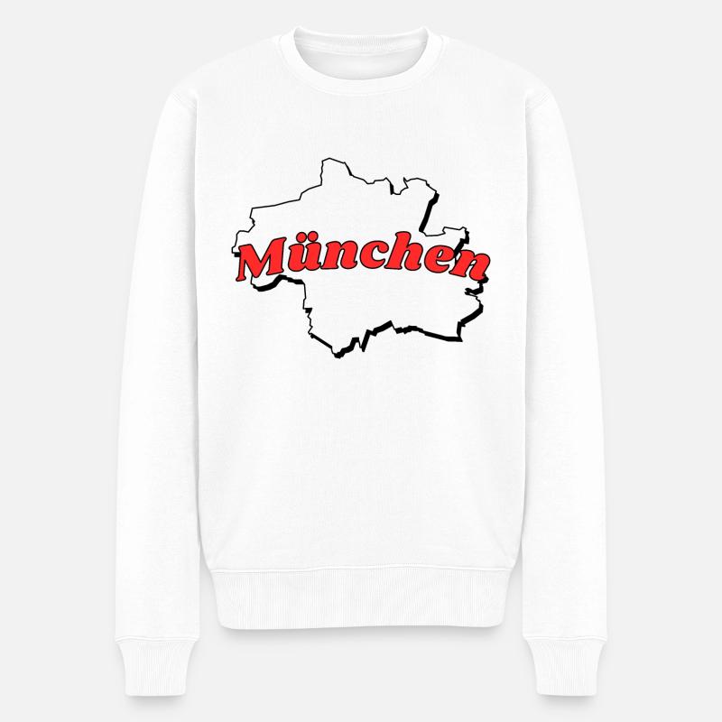 München - Männer Premium Bio Pullover - Weiß