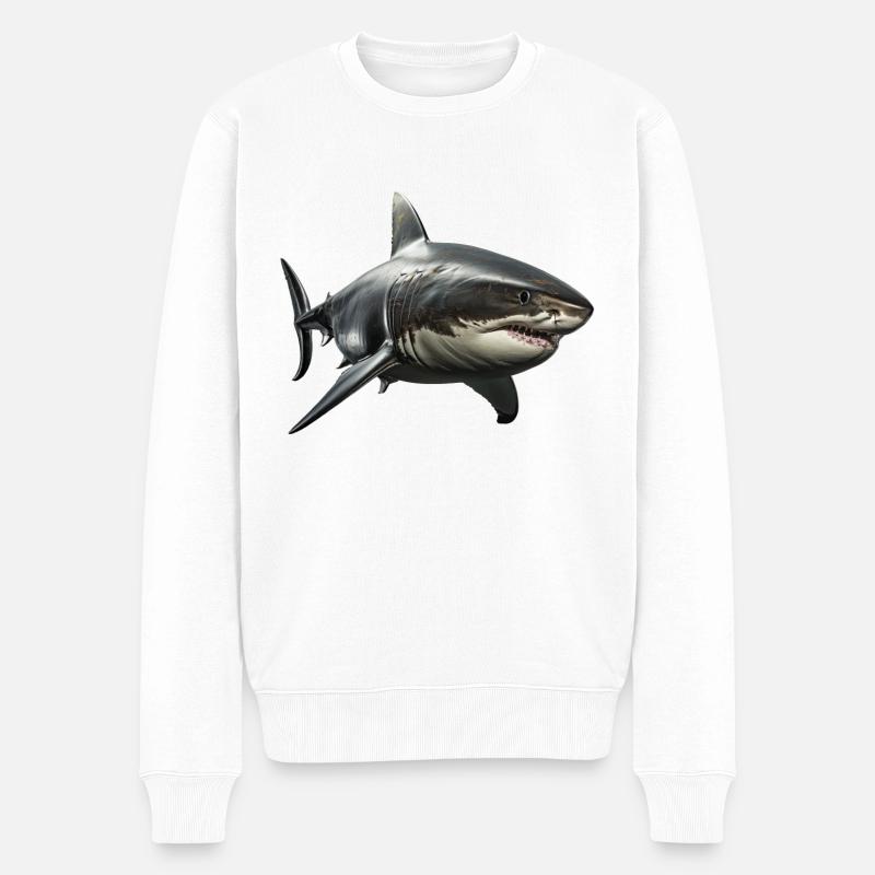 Grand requin blanc - Pull Premium bio Homme - blanc
