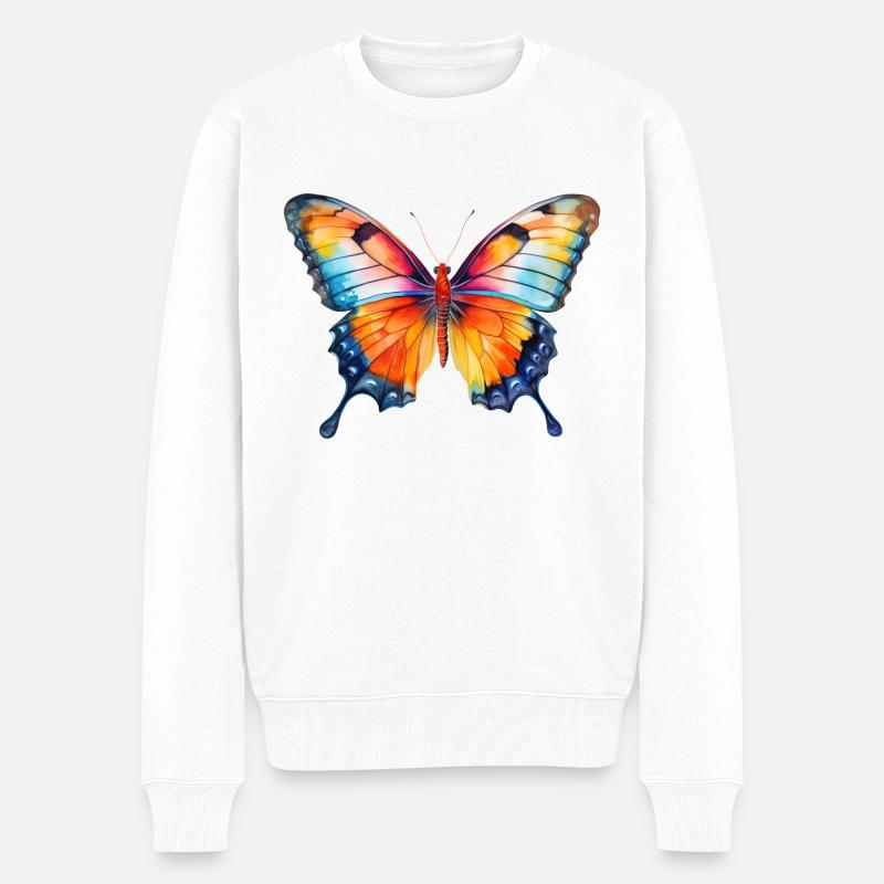 Papillon de printemps - Pull Premium bio Homme - blanc