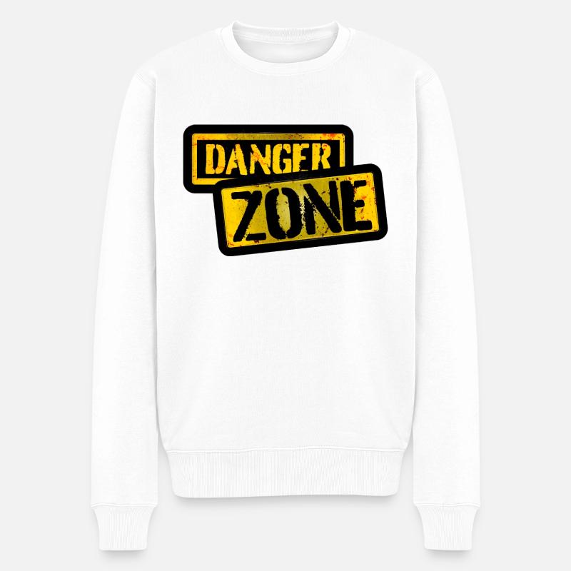 Danger zone - Pull Premium bio Homme - blanc