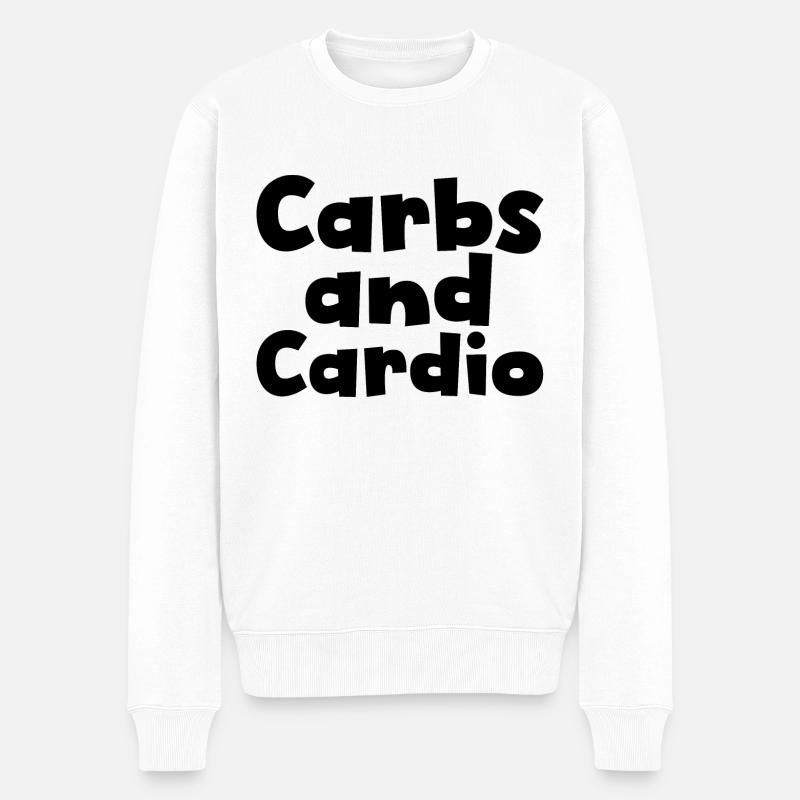 Carbs And Cardio - Männer Premium Bio Pullover - Weiß