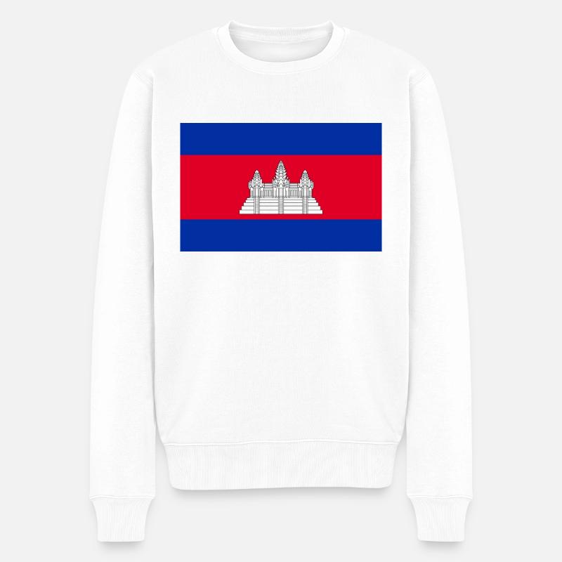 Kambodscha - Männer Premium Bio Pullover - Weiß