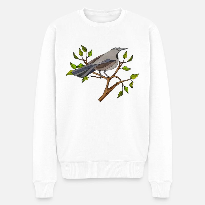 Vogel - Männer Premium Bio Pullover - Weiß