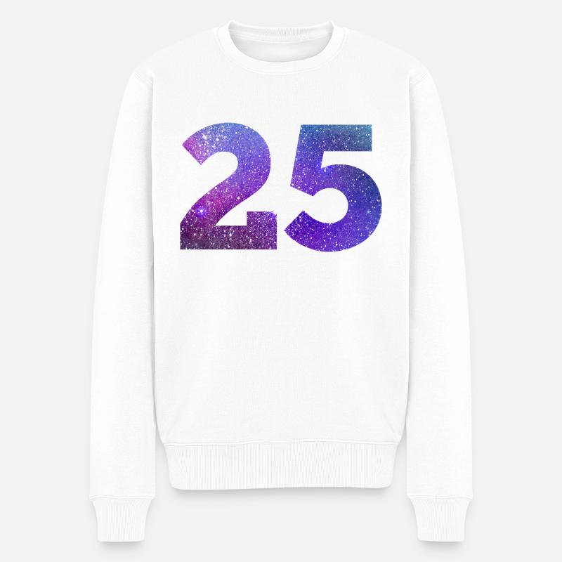 Galaxie Nummer 25 - Männer Premium Bio Pullover - Weiß