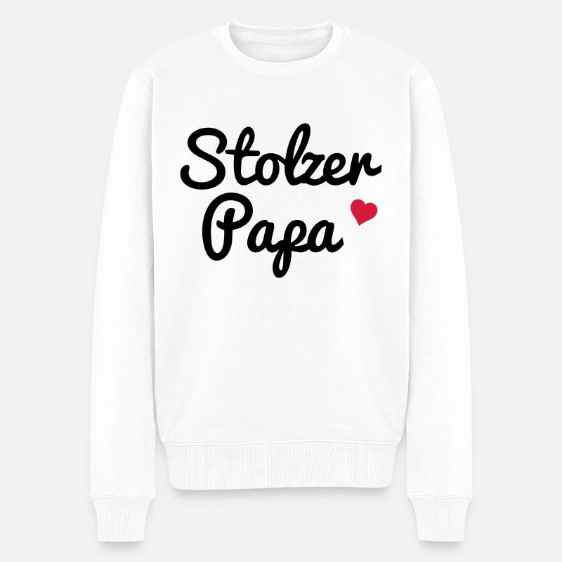 Proud Papa - Männer Premium Bio Pullover - Weiß
