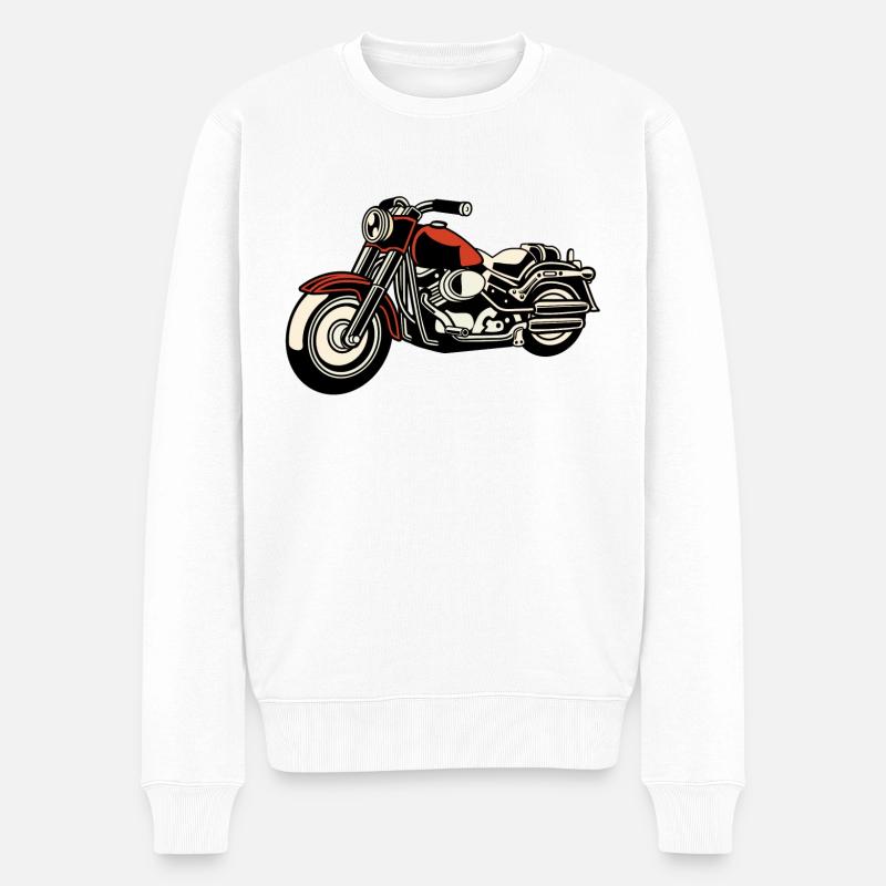 Motorrad - Männer Premium Bio Pullover - Weiß