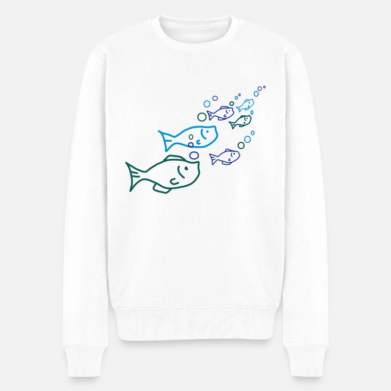 Fische - Männer Premium Bio Pullover - Weiß