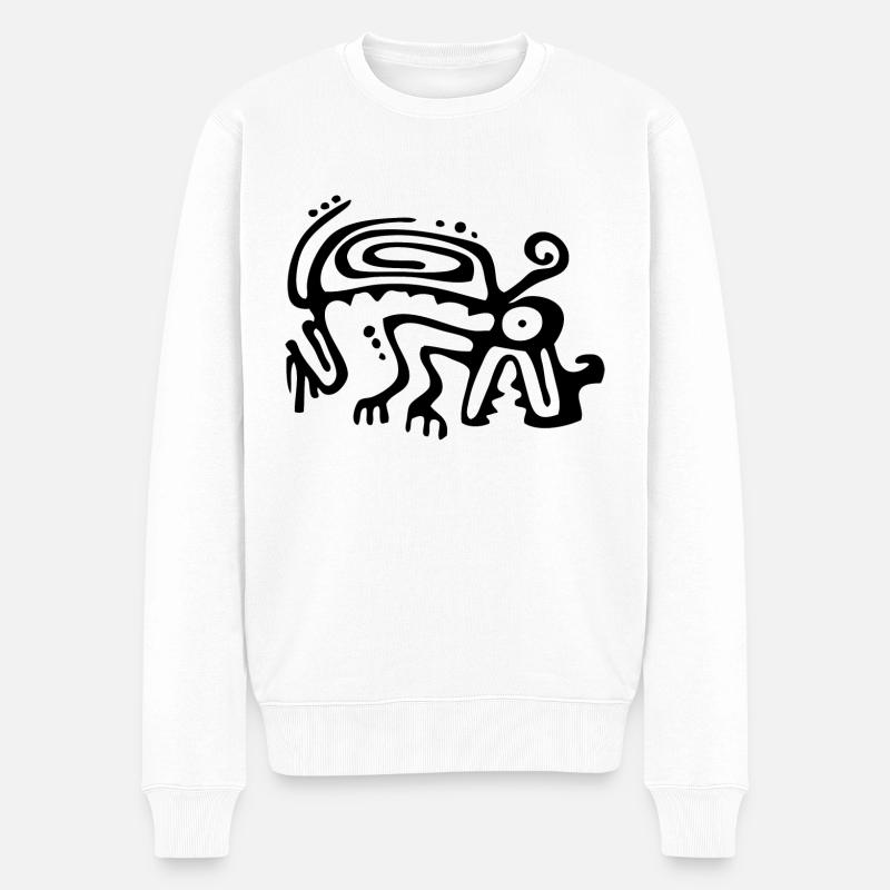 Mythologie Religion Azteken Symbol Geschenk Maya - Männer Premium Bio Pullover - Weiß