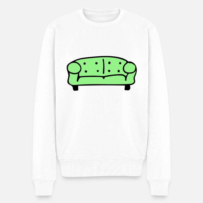 Couch - Männer Premium Bio Pullover - Weiß