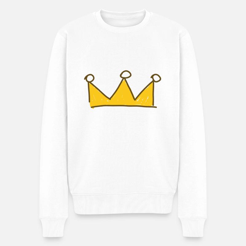 couronne - Pull Premium bio Homme - blanc