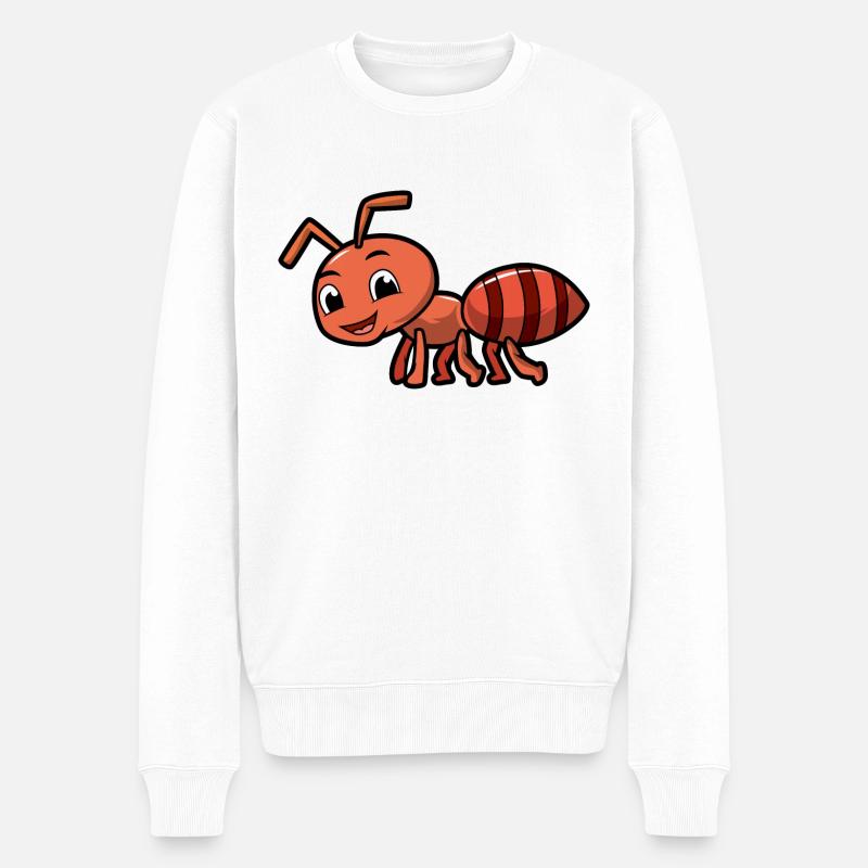 Ameise - Männer Premium Bio Pullover - Weiß