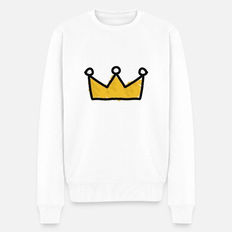 Krone - Männer Premium Bio Pullover - Weiß