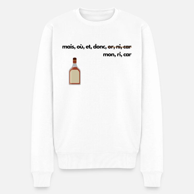 Conjonctions de coordination, pastis - Pull Premium bio Homme - blanc
