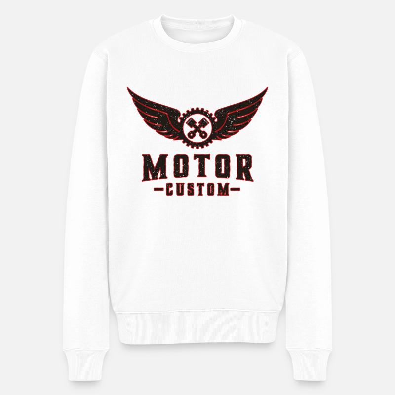 custom motor - Pull Premium bio Homme - blanc