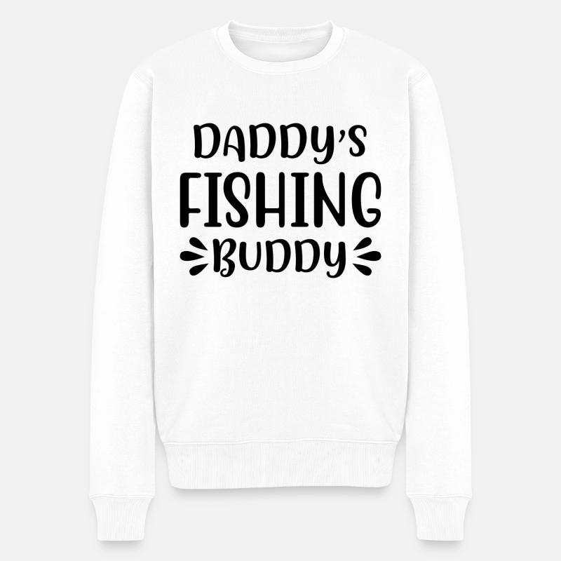 Daddys Angeln Buddy 01 - Männer Premium Bio Pullover - Weiß
