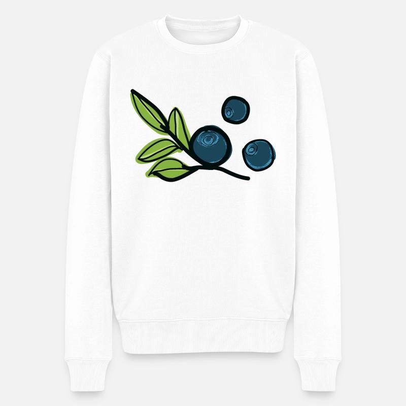 Fruits de myrtille - Pull Premium bio Homme - blanc