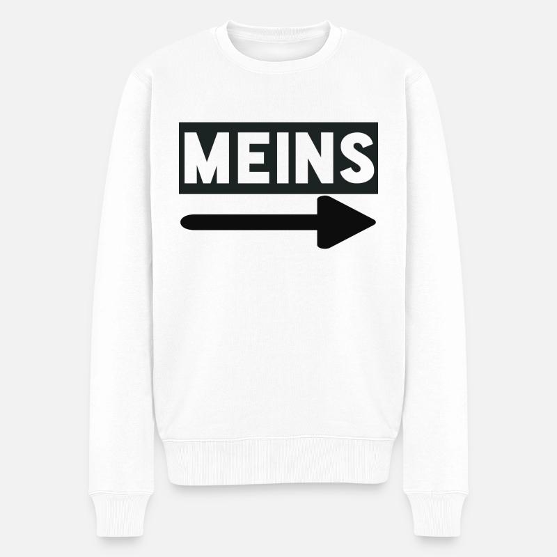 MEINS - Pärchen Pfeil - Männer Premium Bio Pullover - Weiß