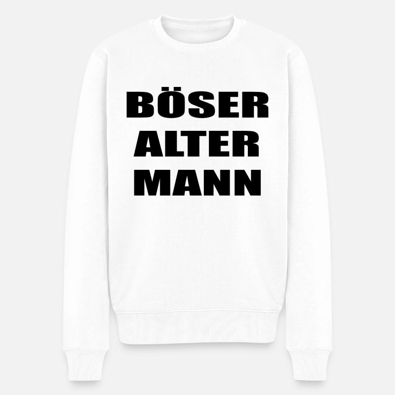 Böser Alter Mann - Männer Premium Bio Pullover - Weiß