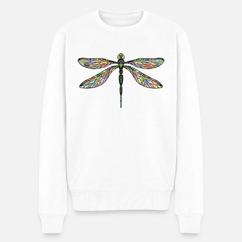 Libelle - Männer Premium Bio Pullover - Weiß