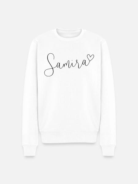 Samira Surname First Name Name Day - Men's Premium Organic Jumper - white