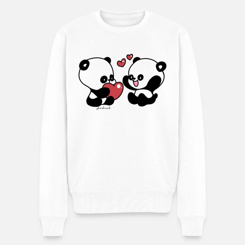 Panda Skadouch 1 - Pull Premium bio Homme - blanc