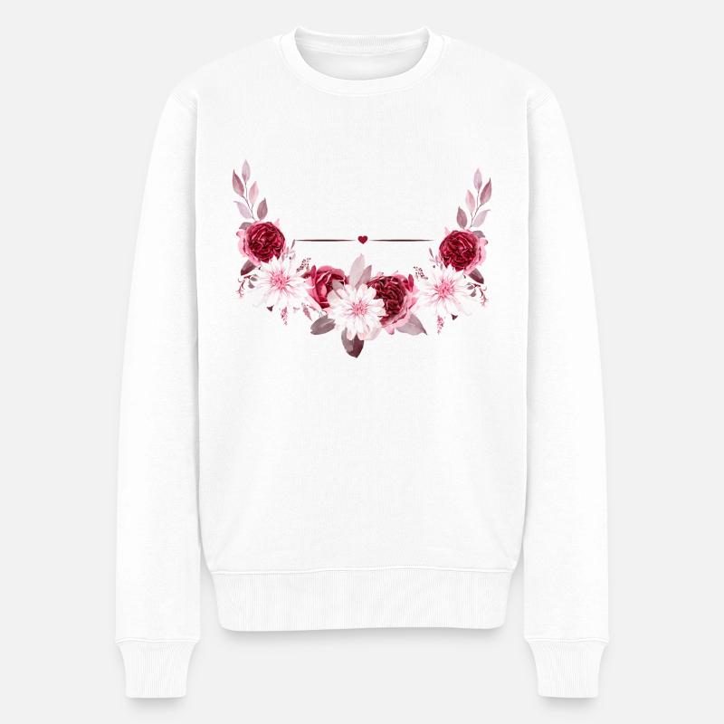 Personalisierte Blumenkrone - Männer Premium Bio Pullover - Weiß