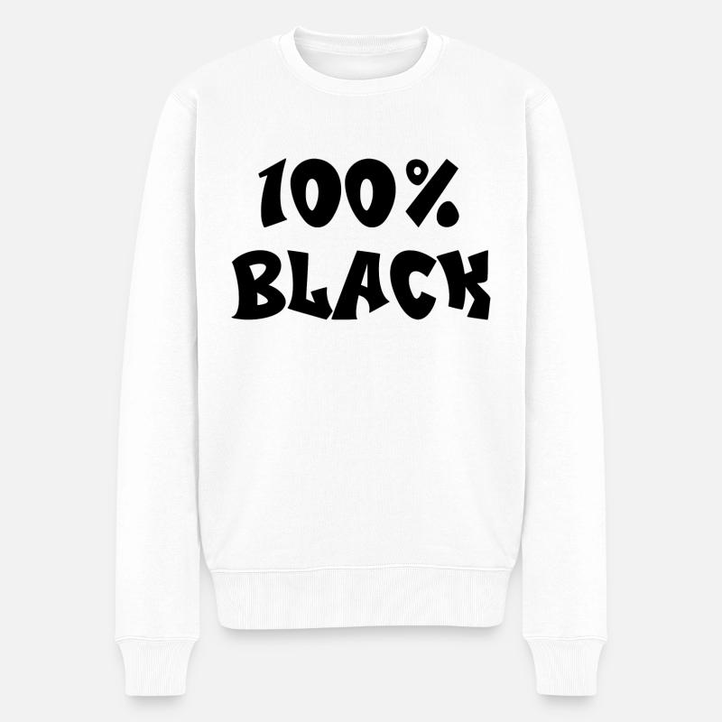 100% black - Pull Premium bio Homme - blanc