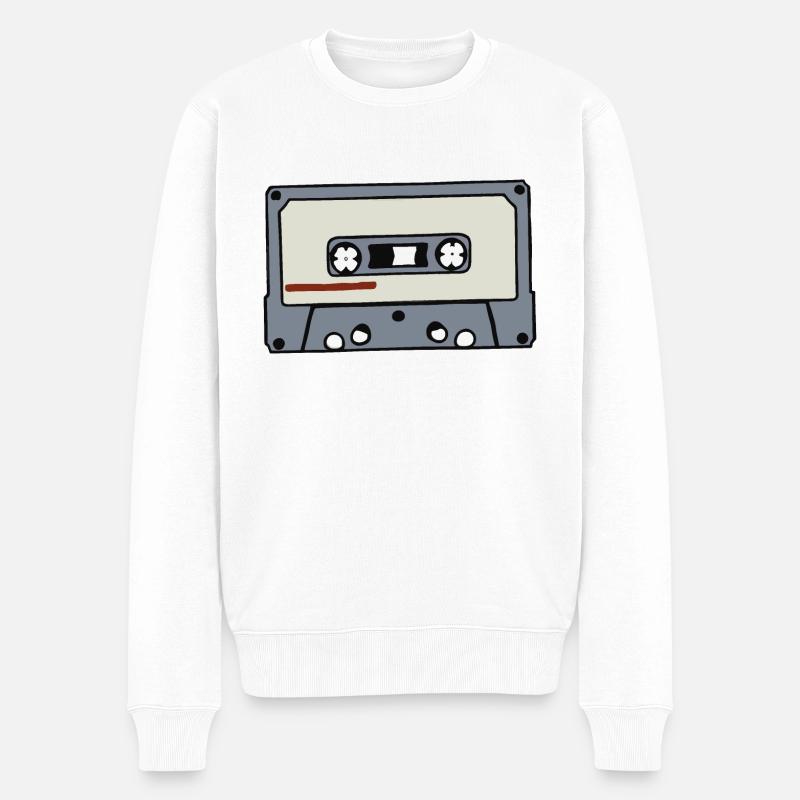 Cassette Retro Idée cadeau - Pull Premium bio Homme - blanc