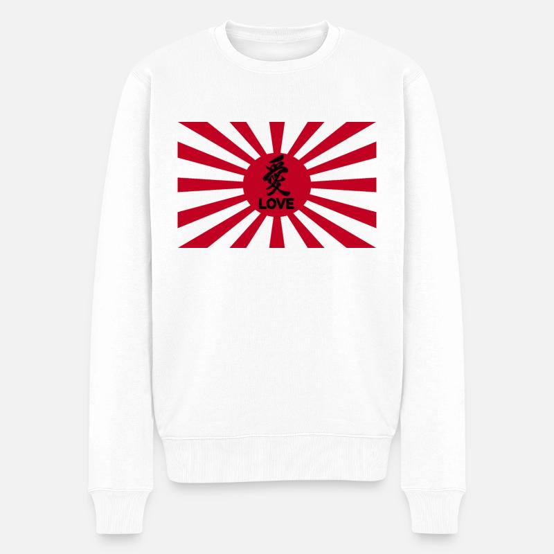 Japan LOVE - Männer Premium Bio Pullover - Weiß
