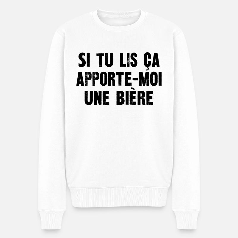 si tu lis ça - Pull Premium bio Homme - blanc