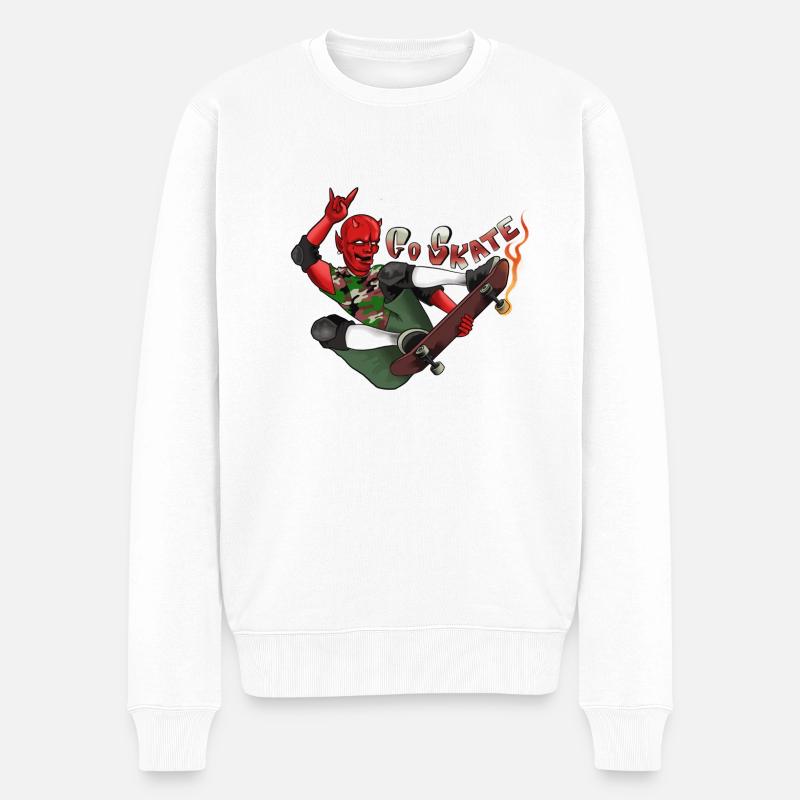 Go Skate ! - Pull Premium bio Homme - blanc