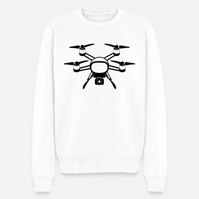 drone - Pull Premium bio Homme - blanc