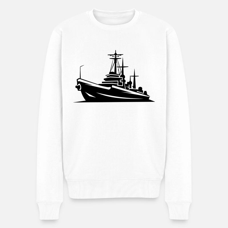 Kampfboot - Männer Premium Bio Pullover - Weiß