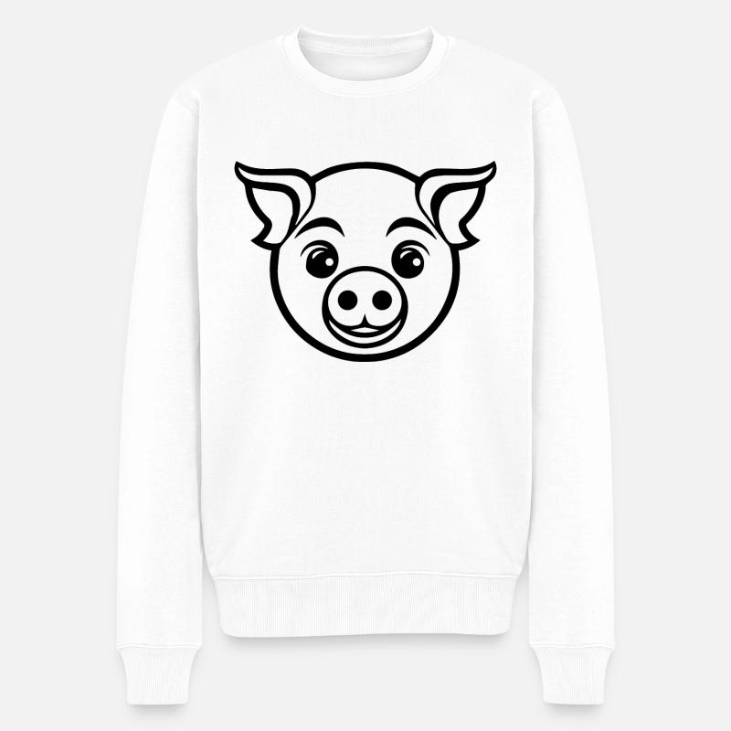 Schwein Schweinchen Sau - Männer Premium Bio Pullover - Weiß