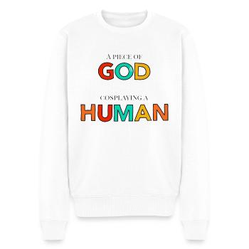 A piece of god - Männer Premium Bio Pullover - Weiß - Vorne - Thijin (182cm)