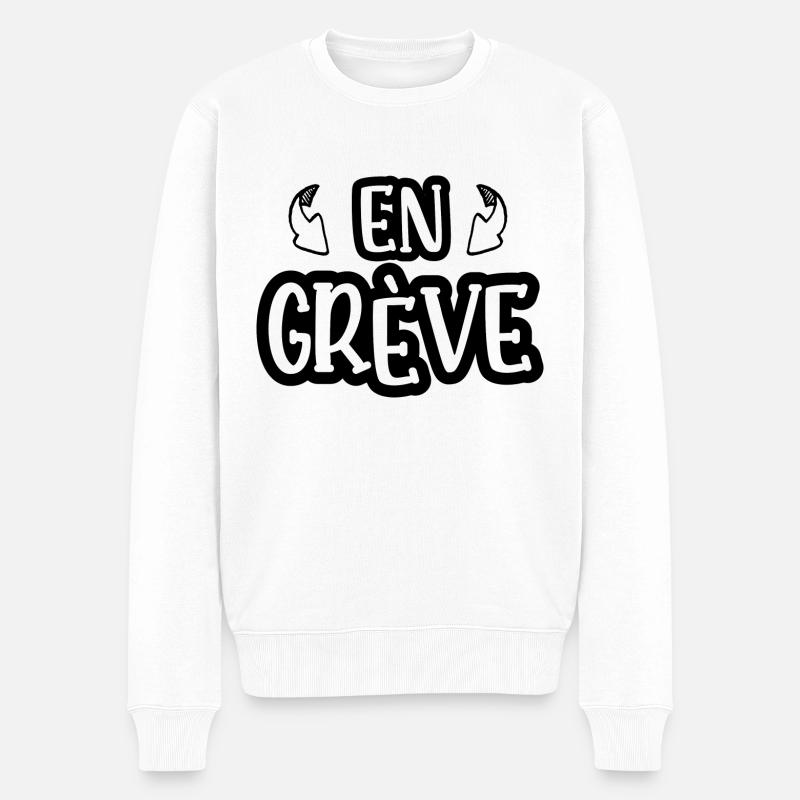 en grève - Pull Premium bio Homme - blanc