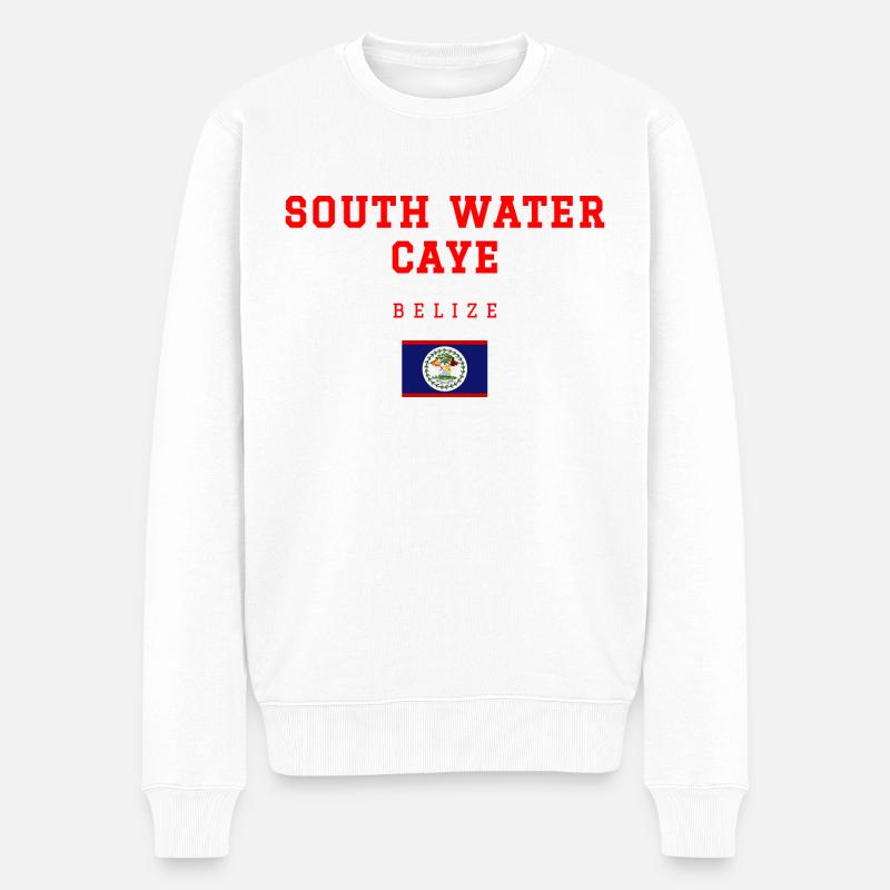 South Water Belize - Männer Premium Bio Pullover - Weiß