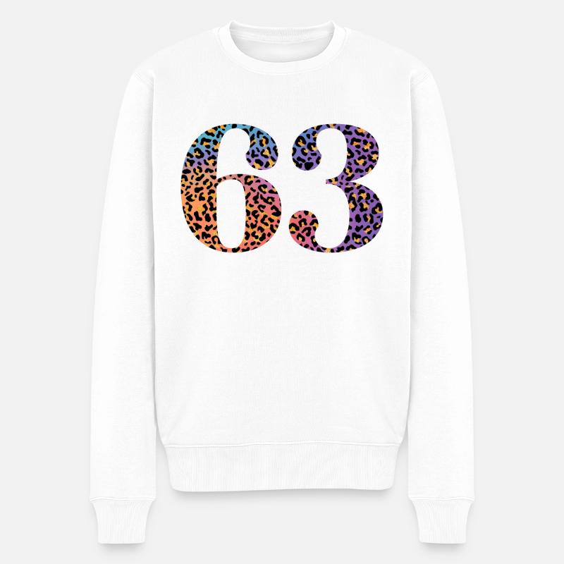 63e anniversaire léopard - Pull Premium bio Homme - blanc