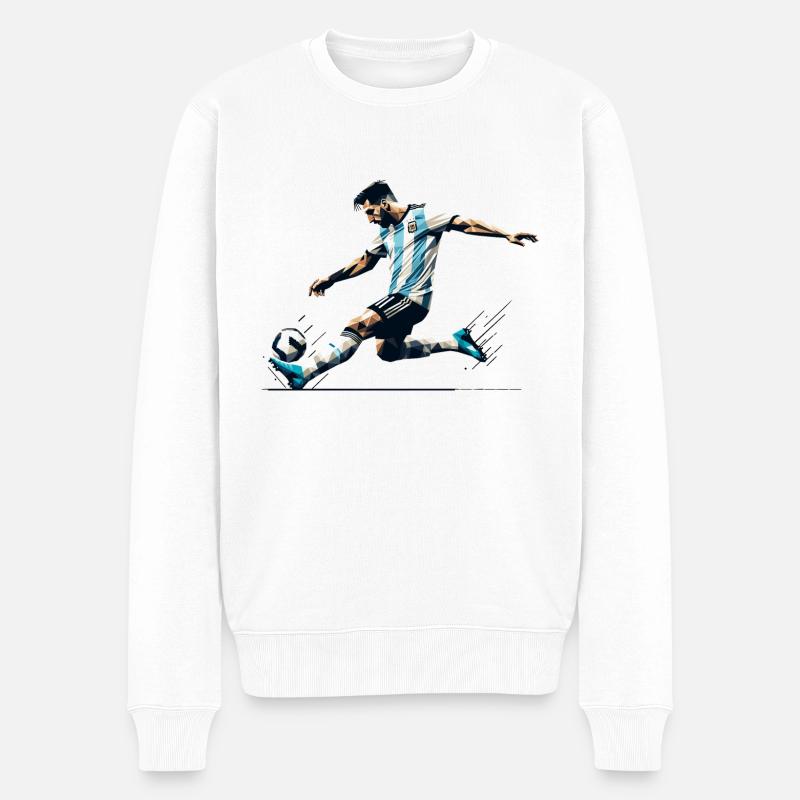 Fussball Argentinien - Männer Premium Bio Pullover - Weiß