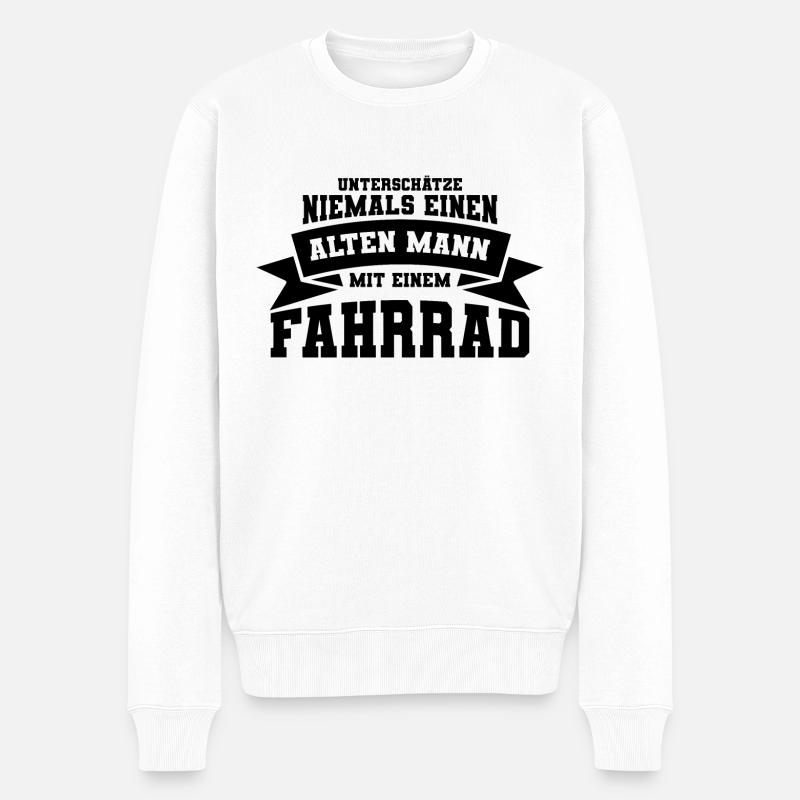 Lustiger Fahrrad Spruch - Männer Premium Bio Pullover - Weiß