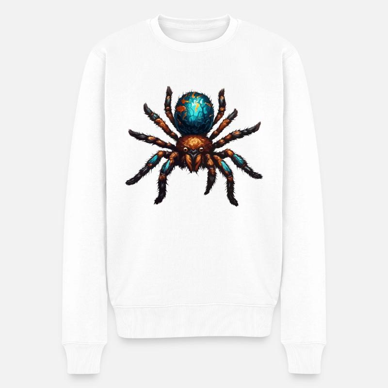 Spider / Web / Pet / Reptile / Eight-legged - Men's Premium Organic Jumper - white